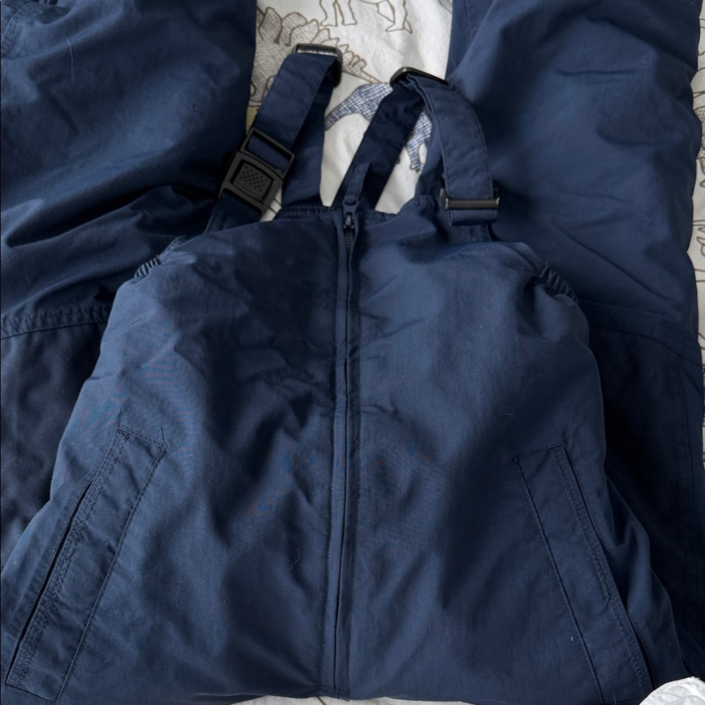 Lands'‎ End Navy Snow Bib Overalls EC sz 10s worn once